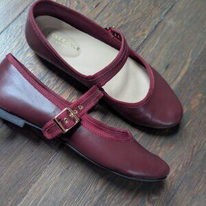 Burgundy flats